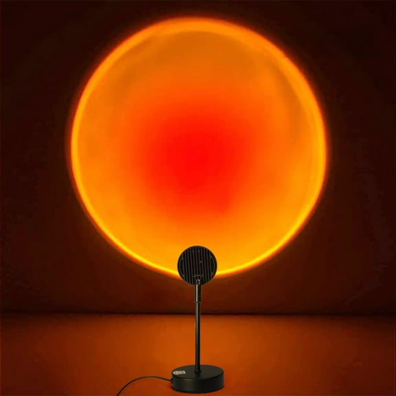 Bouanq Sunset Projector Led Lamp, Modern Romantic Atmosphere Led Night Light Projector with 180° Rotation and USB Charging, Sunset Lamps Decor for Birthday Party Living Room Bedroom