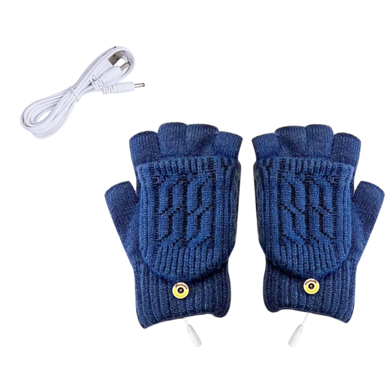 Bouanq USB Heated Gloves for Men Women Winter Warm Gloves Knitting Full