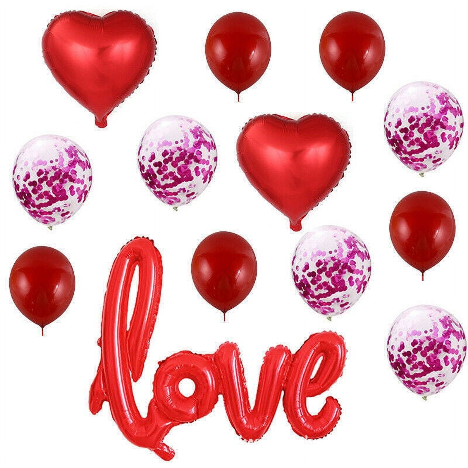 Chmadoxn Valentines Red Heart Balloons Set of 12, Valentines Day ...