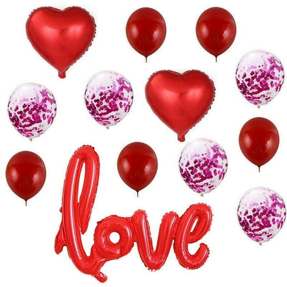 Chmadoxn Valentines Red Heart Balloons Set of 12, Valentines Day Balloons for Valentines Day Decorations Heart Shape