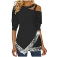 thumbnail image 1 of Bouanq Women's Tunic Tops Cowl Neck Pullover Asymmetrical Hem Tunics Tops Lightweight Long Sleeve Tunic Sweatshirts Crewneck Plus Size Tops, 1 of 6
