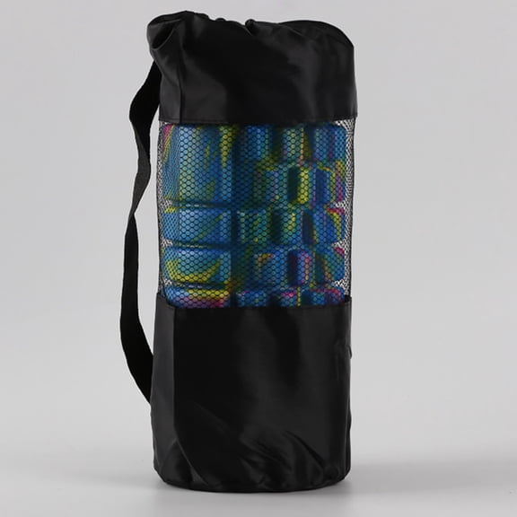 Bouanq Yoga Column Net Bag Oxford Mesh Panel Drawstring Yoga Bag Backpack