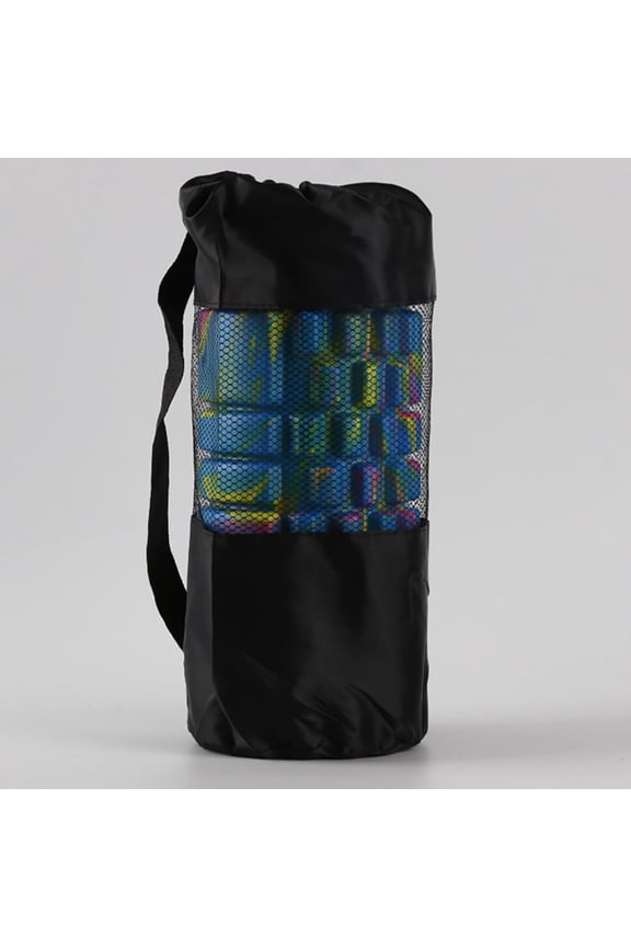 Yoga Column Net Bag Oxford Mesh Panel Drawstring Yoga Bag Backpack
