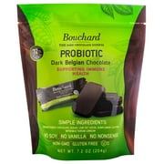Bouchard Probiotic Belgian Dark Chocolate 72% Cacao, Individually Wrapped Napolitains, 7.2 OZ Bag