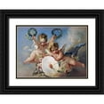 thumbnail image 1 of Boucher, Francois 32x25 Black Ornate Wood Framed with Double Matting Museum Art Print Titled - La Cible DAmour - Love Target, 1 of 4