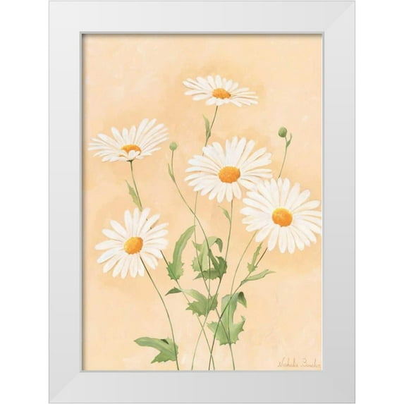 Boucher, Nathalie 11x14 White Modern Wood Framed Museum Art Print Titled - White margarite II