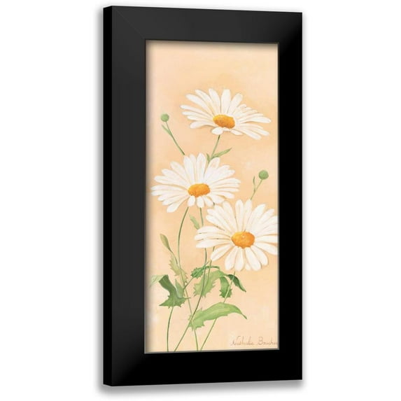 Boucher, Nathalie 13x24 Black Modern Framed Museum Art Print Titled - White margarite III