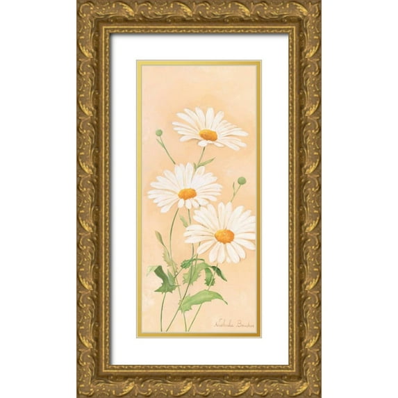 Boucher, Nathalie 16x32 Gold Ornate Wood Framed with Double Matting Museum Art Print Titled - White margarite III