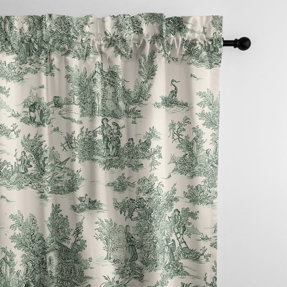 Bouclair Green Pole Top Drapery Panel - Pair 50"x84"