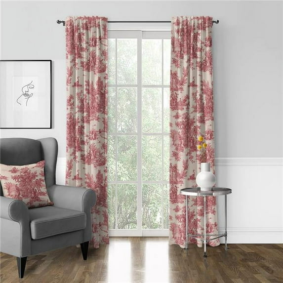 Bouclair Pole Top Drapery Panel, Red - 50 x 120 in. - Pack of 2