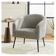 Boucle Accent Chair, Cozy Accent Barrel Chair with Metal Legs