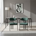 thumbnail image 1 of Boucle Dining Chairs Set of 2 – Mid-Century Modern Upholstered Kitchen Chairs with Wing Back, Ergonomic Backrest & Black Metal Legs for Dining Room, 1 of 10