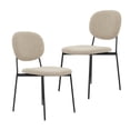 thumbnail image 1 of Boucle Dining Chairs with Curved Backrest & Metal Legs - Round Modern Chairs for Living Room Set of 2 Taupe GAON, 1 of 6