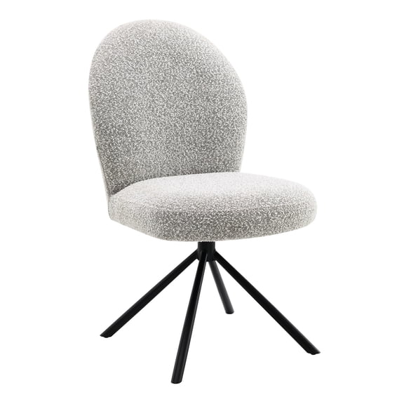 Boucle Material Gray - Swivel Functionality - Dining Room Setup - Durable and Comfortable Seating