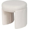 thumbnail image 1 of Boucle Ottoman, Round Sherpa Vanity Stool Chair, Small Upholstered Modern Teddy Footstool for Makeup, Living Room, Entryway, Bedroom, Beige, 1 of 6