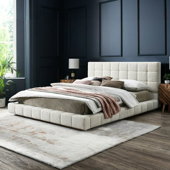 Boucle Queen Bed - Create A Relaxing Bedroom Space Frame Easy To Clean And Maintain