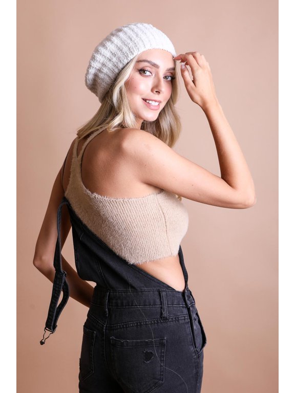 Boucle Rib Knit Beret