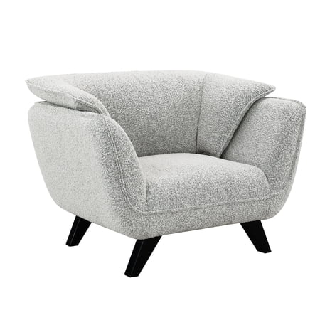 Boucle Upholstered Club Chair | Comfortable Sitting for Socializing | Durable Pine Wood Frame | Overcomes Unstable Social Seating
