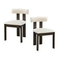 thumbnail image 1 of Boucle Upholstered Kitchen Chairs (2pcs) - Wooden Frame, Ergonomic Back, For A Comfortable Experience Farm Of 2 Upholstery, Structure Support, 1 of 7