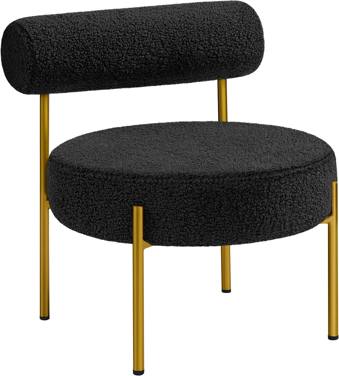 Boucle Vanity Chair, Modern Tufted Accent Chair, Cozy Sherpa Barrel ...