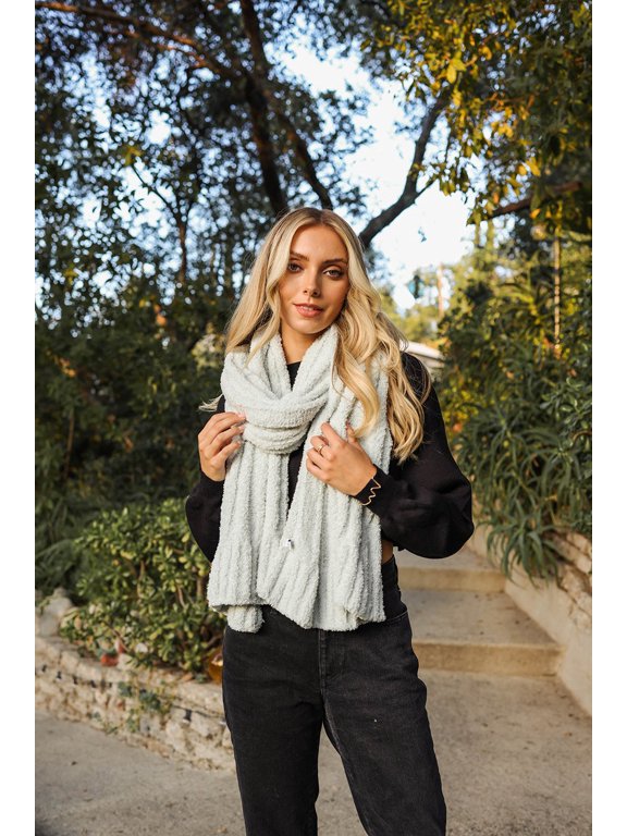 Boucle Vertical Knit Scarf