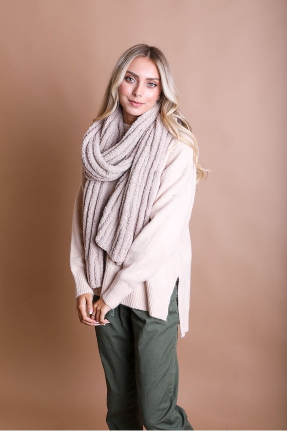 Boucle Vertical Knit Scarf