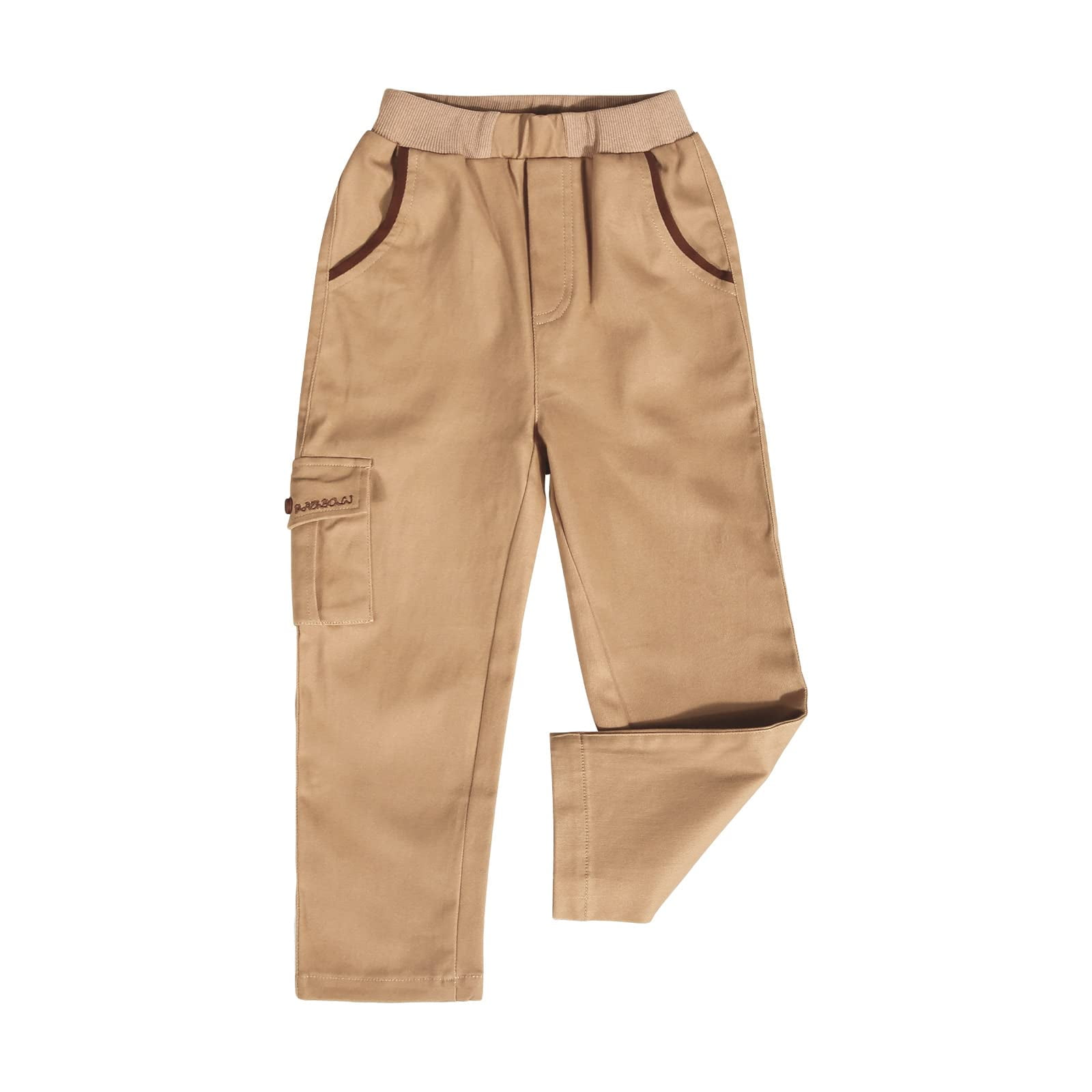 Bouclede Toddler Boys Cargo Pants Casual Cargo Pants with Side Pocket  Trousers for Toddler Boys (Khaki, 2-3 T) 