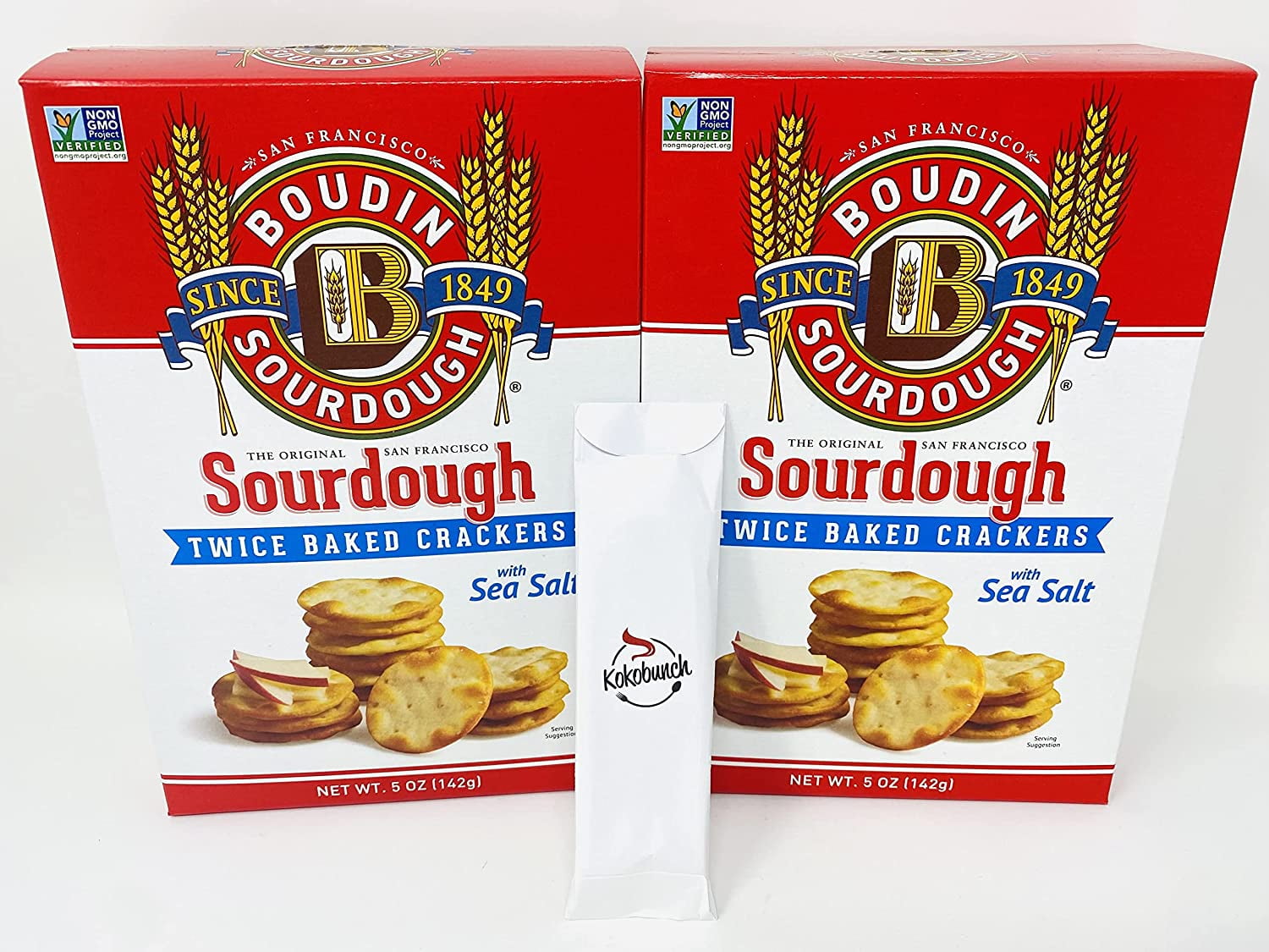 Boudin Sourdough Twice Baked Crackers With Sea Salt Bundled With Kokobunch Kit 2 5Oz Pack