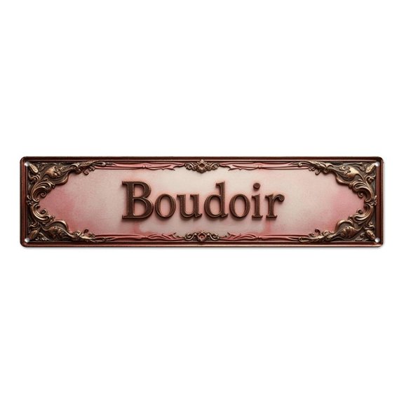 Boudoir Tin Sign Vintage Metal Poster Living Room Bar Man Cave Home Wall Art Decor 4x16inch