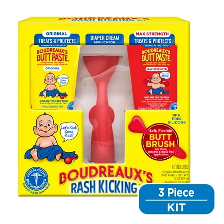 Boudreaux's Butt Paste Complete Rash Kit, Baby Diaper Rash Cream Ointments & Applicator