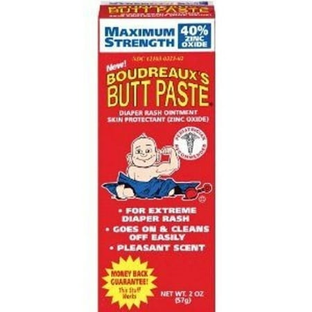 Boudreaux's Butt Paste Diaper Rash Ointment Maximum Strength (Pack of 6)