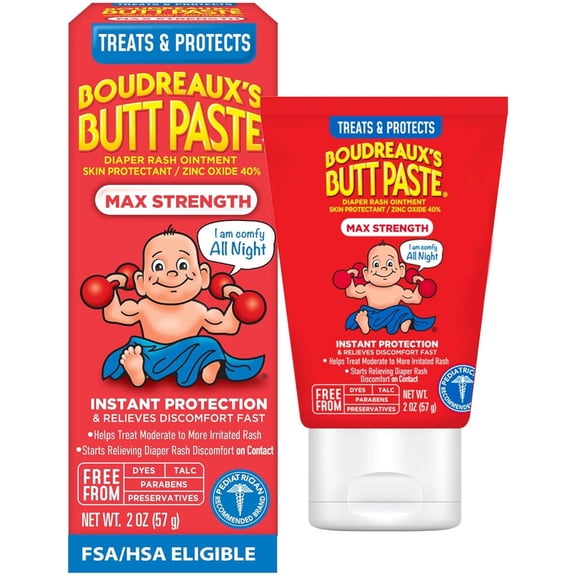 Boudreaux's Butt Paste Diaper Rash Ointment Maximum Strength (Pack of 6)