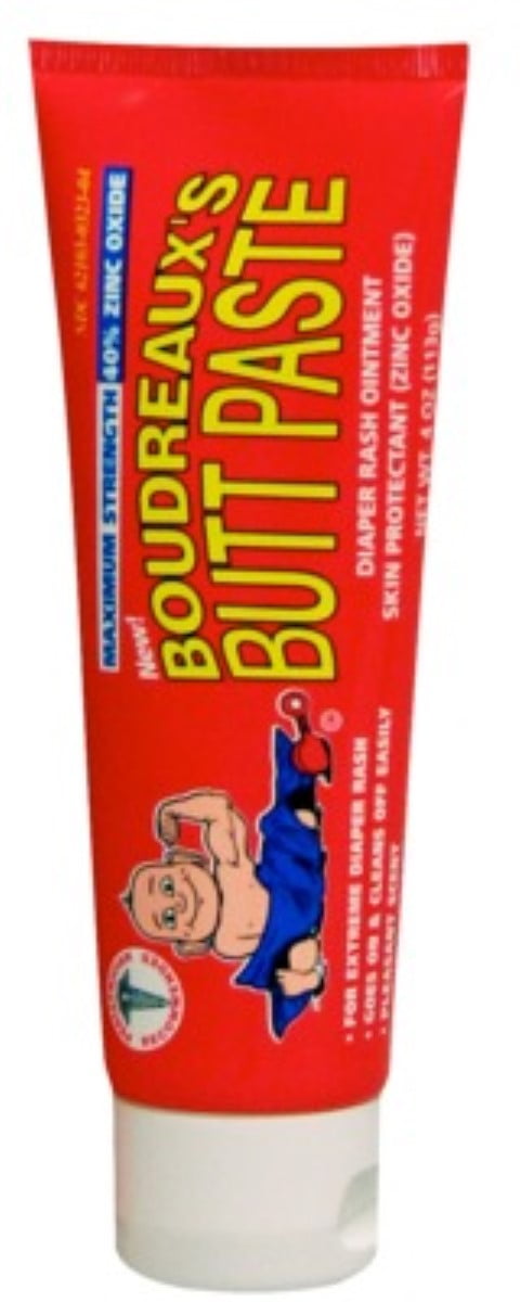 Boudreaux's Butt Paste Maximum Strength Diaper Rash Cream, Ointment for Baby, 4 oz Tube (Pack of 2)