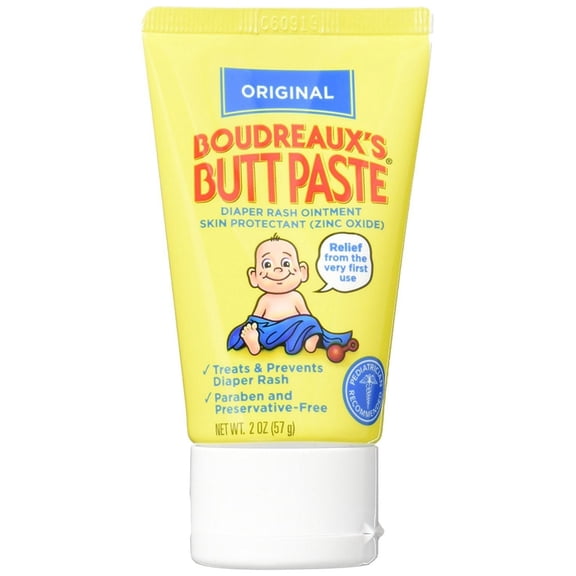 Boudreaux's Butt Paste Original Diaper Rash Cream, Ointment for Baby, 2 oz Tube 2 Ounce (Pack of 1)