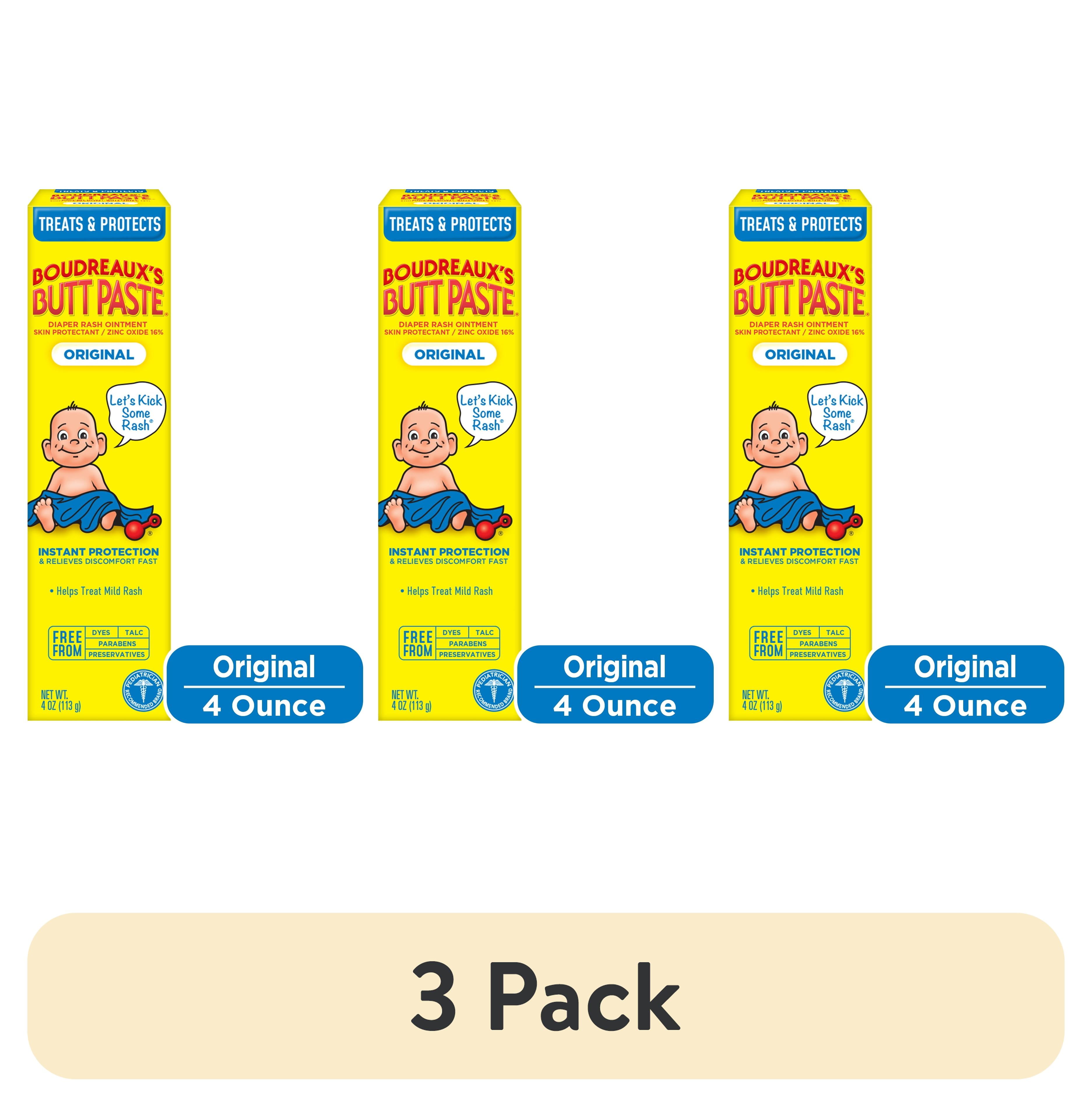 (3 pack) Boudreaux's Butt Paste Original Diaper Rash Cream, Ointment ...