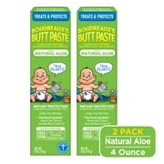 Boudreaux's Butt Paste With Natural* Aloe, Baby Diaper Rash Cream, Ointment, 4 oz, 2 Pack