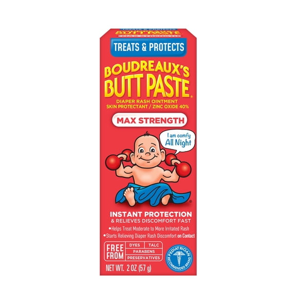 Boudreauxs Maximum Strength Butt Paste Diaper Rash Ointment - 2 Oz, 6 Pack