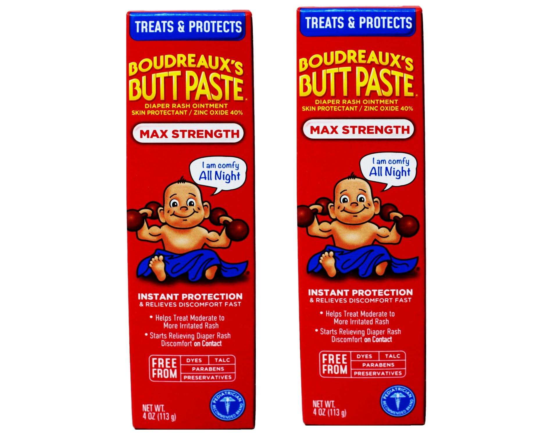 Boudreauxs Maximum Strength Butt Paste Diaper Rash Ointment - 4 Oz, - 2 Pack