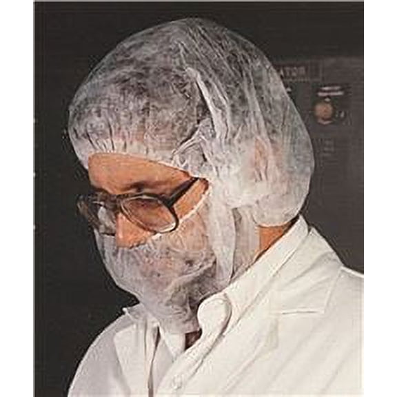 Bouffant 21In White Pleated Polypropylene
