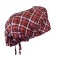 thumbnail image 1 of Bouffant Holiday Christmas Red Plaid Working Cap Hat, 1 of 2