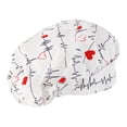 thumbnail image 1 of Bouffant White Heart Beat EKG Scrub Cap Hat, 1 of 4
