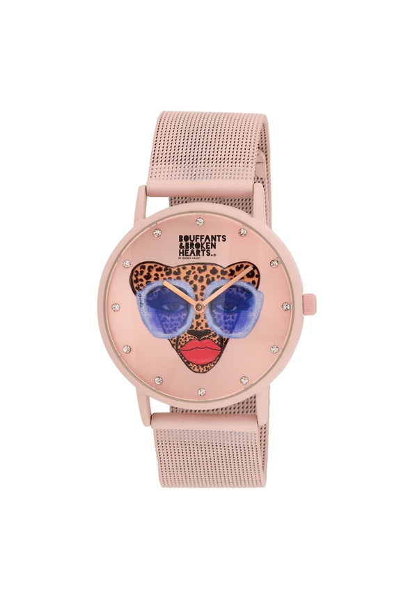 Women's Round Case Pink Mesh Watch (KDB103PK)