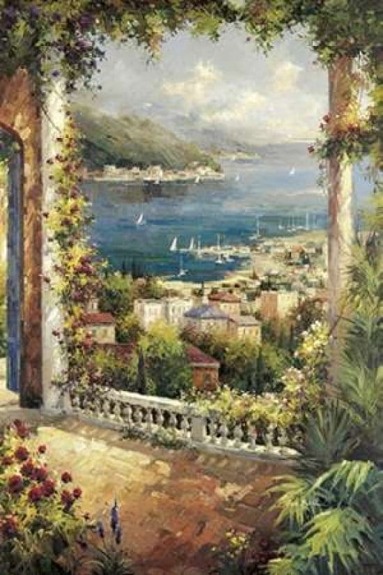 Bougainvillea Archway Canvas Art - Peter Bell (12 x 18)