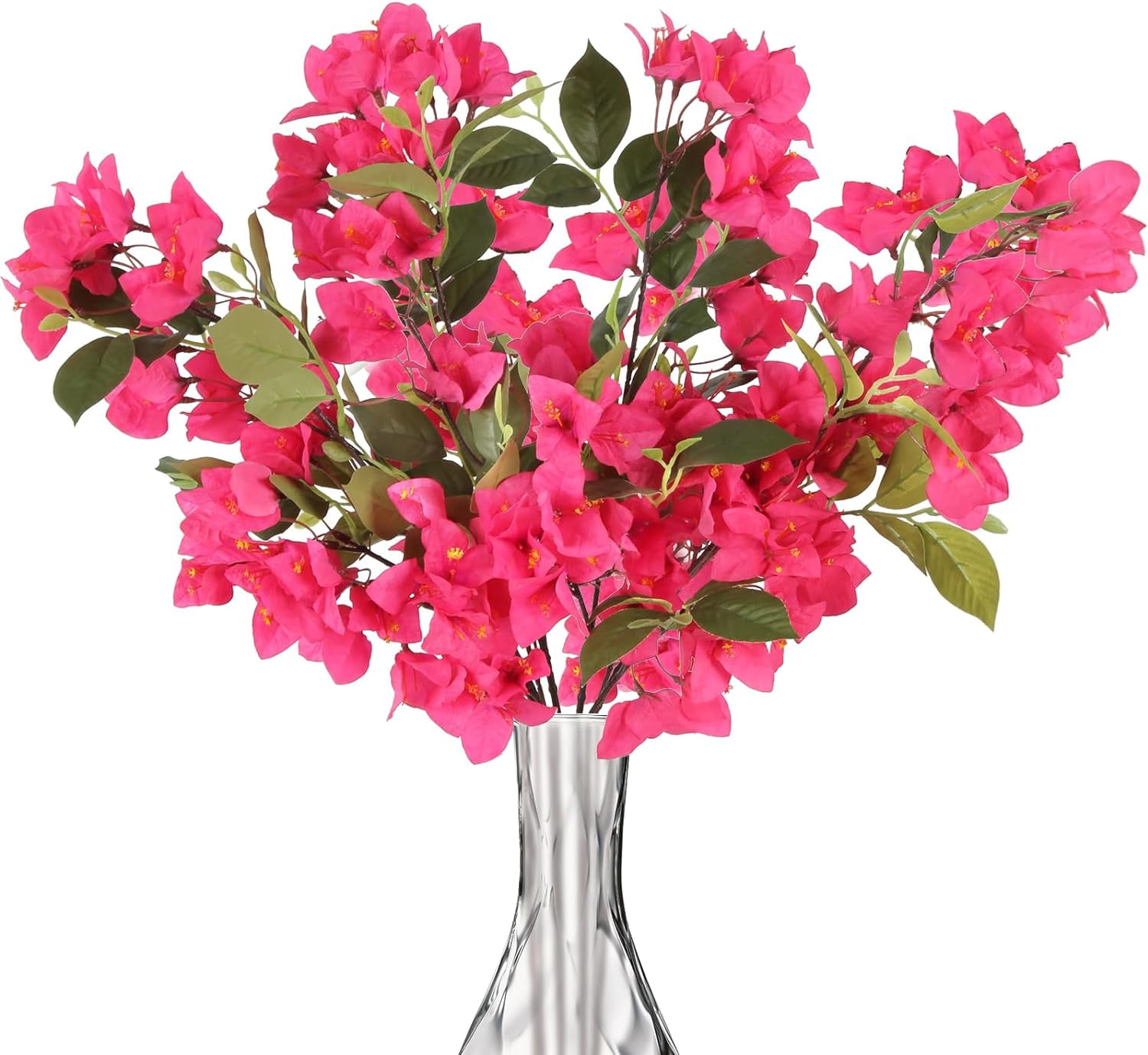 Bougainvillea Artificial Flowers 3.3Silk Bougainvillea Artificial Stems Silk Flowers Faux Bougainvillea for Wedding Centerpieces Home Garden DIY Decor(Hot Pink)
