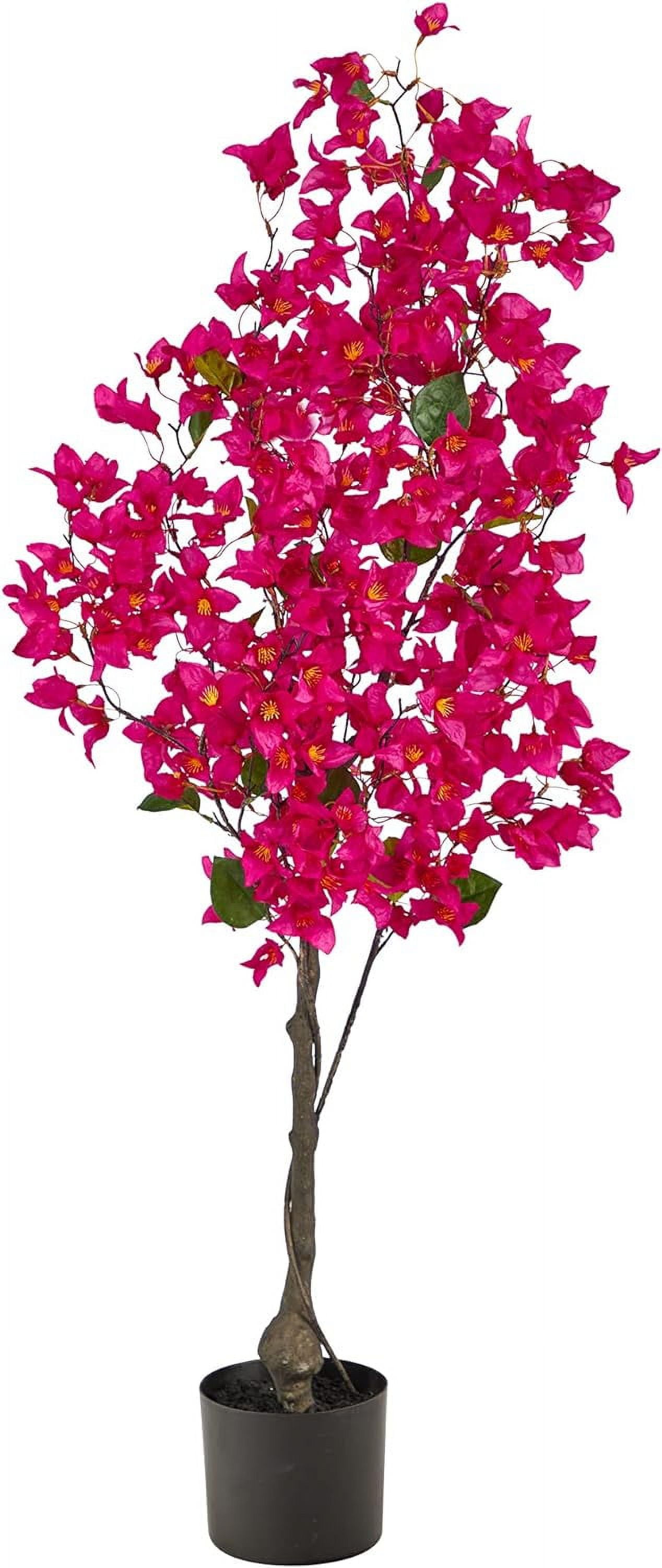 4' Pink Bougainvillea Artificial Tree in Black Pot