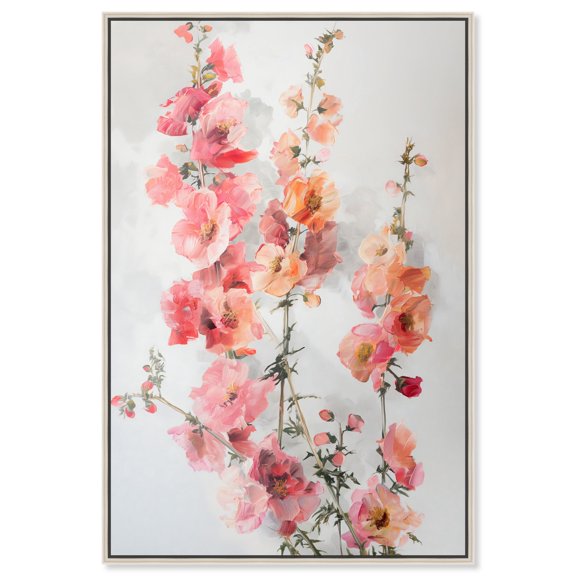 Bougainvillea I Canvas New Floral Wall Art by Art Remedy, Silver Frame, 10" x 15"
