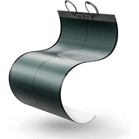 BougeRV 100W CIGS Thin-Film Flexible Solar Panel, The Most Flexible Solar Panel with Pre-Punched Holes Easy Installation for RV Boat Van Car Uneven Surfaces (Compact)