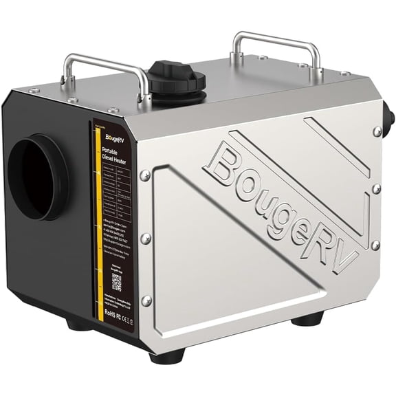 BougeRV 5KW Diesel Heater, 110V/12V Portable Diesel Car Heater with APP Control, Remote for Truck, Van, Fishing, Camper, Boat, Garage
