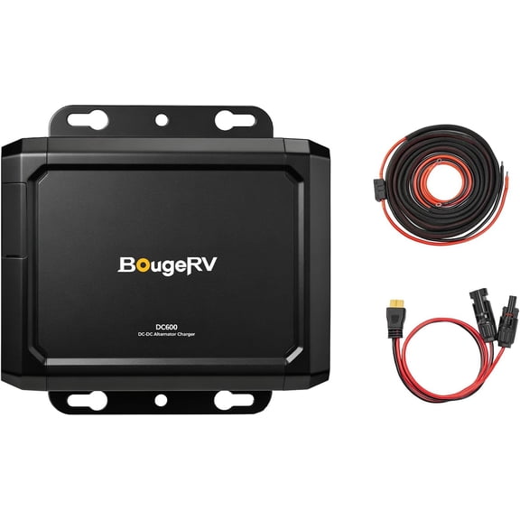 BougeRV 600W DC-DC Alternator Charger for Portable Power Stations 12V/24V Charger 6X Faster Than Cigarette Charger fits 99% Solar Generators RV Overlanding Road Trips