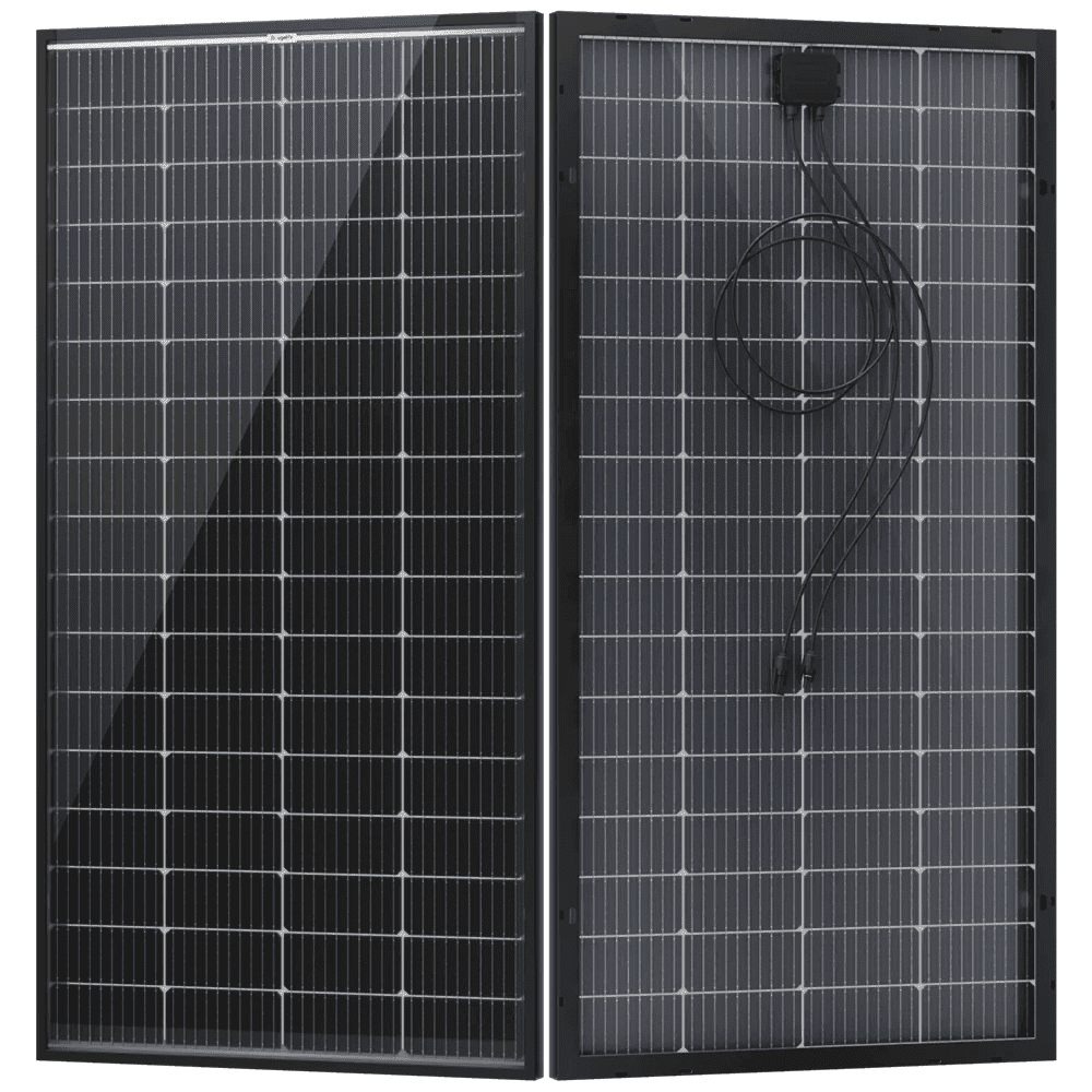 BougeRV Bifacial 200 Watts Solar Panel 10BB 12 Volt Mono Solar Panel, 23% High Efficiency Module Monocrystalline Technology for RV Camping Home Boat Marine Off-Grid